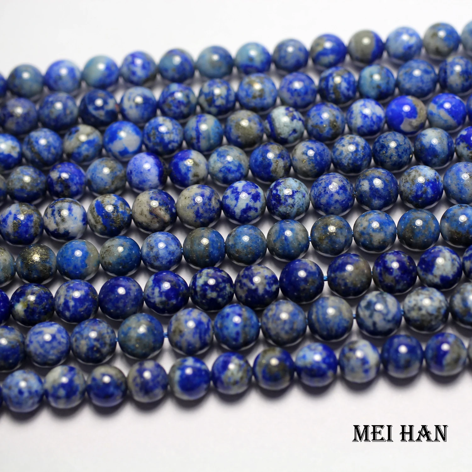 Meihan Natural Lapis Lazuli Smooth round Beads 4-10mm Loose Jewelry Making Supplies for Bracelet Design DIY