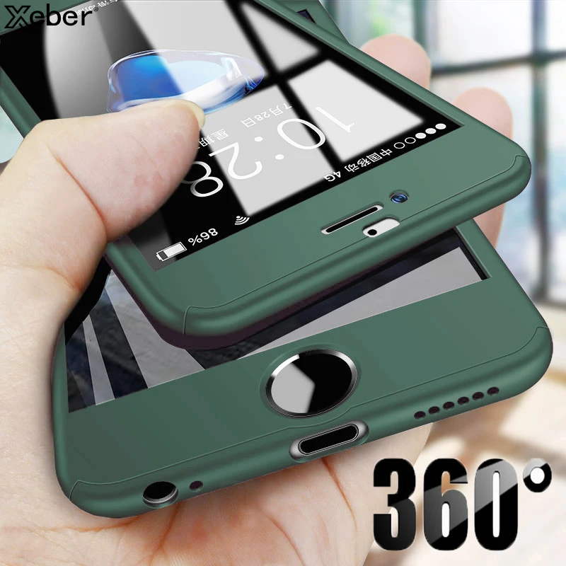 360 Full Cover Protection Phone Case For iPhone 13 Pro Max 11 12 Mini X XR XS 8 6 6S 7 Plus 5 SE Cover With Tempered Glass Film