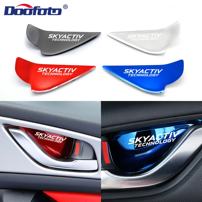 Car Interior Stickers Door Bowl Handle Cover Trim Case Decoration Accessories For Skyactiv Technology 3 6 CX 5 CX3 bk