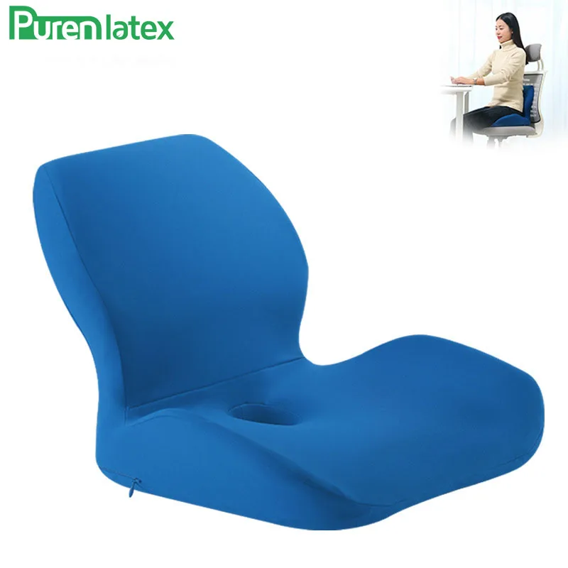 

PurenLatex Memory Foam Seat&Back Cushion Orthopedic Cushion Coccyx Spine Mat Hemorrhoid Treat Pad Slow Rebound Pressure Cushions