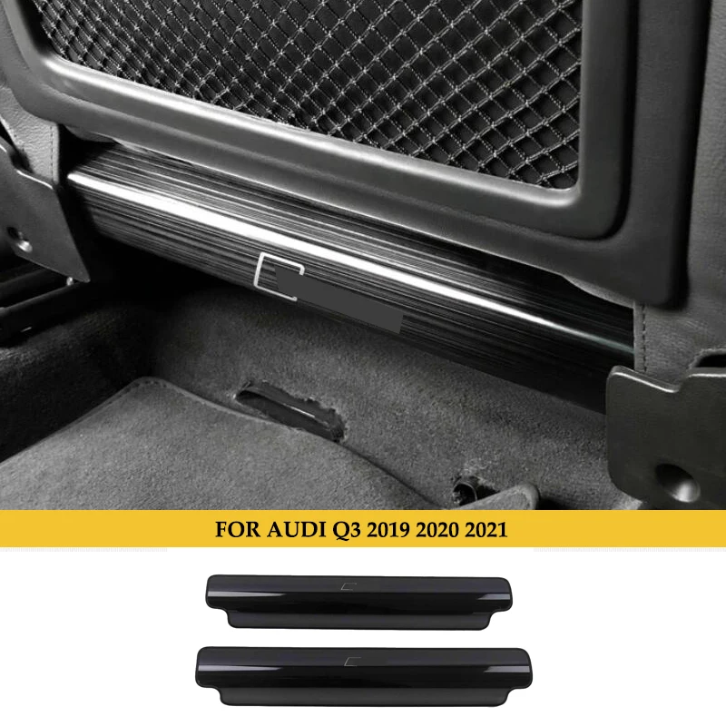 Black Stainless Steel Center Console Frame Decoration Cover Trim For Audi Q3 2019 2020 2021 Car Styling Interior Accessories