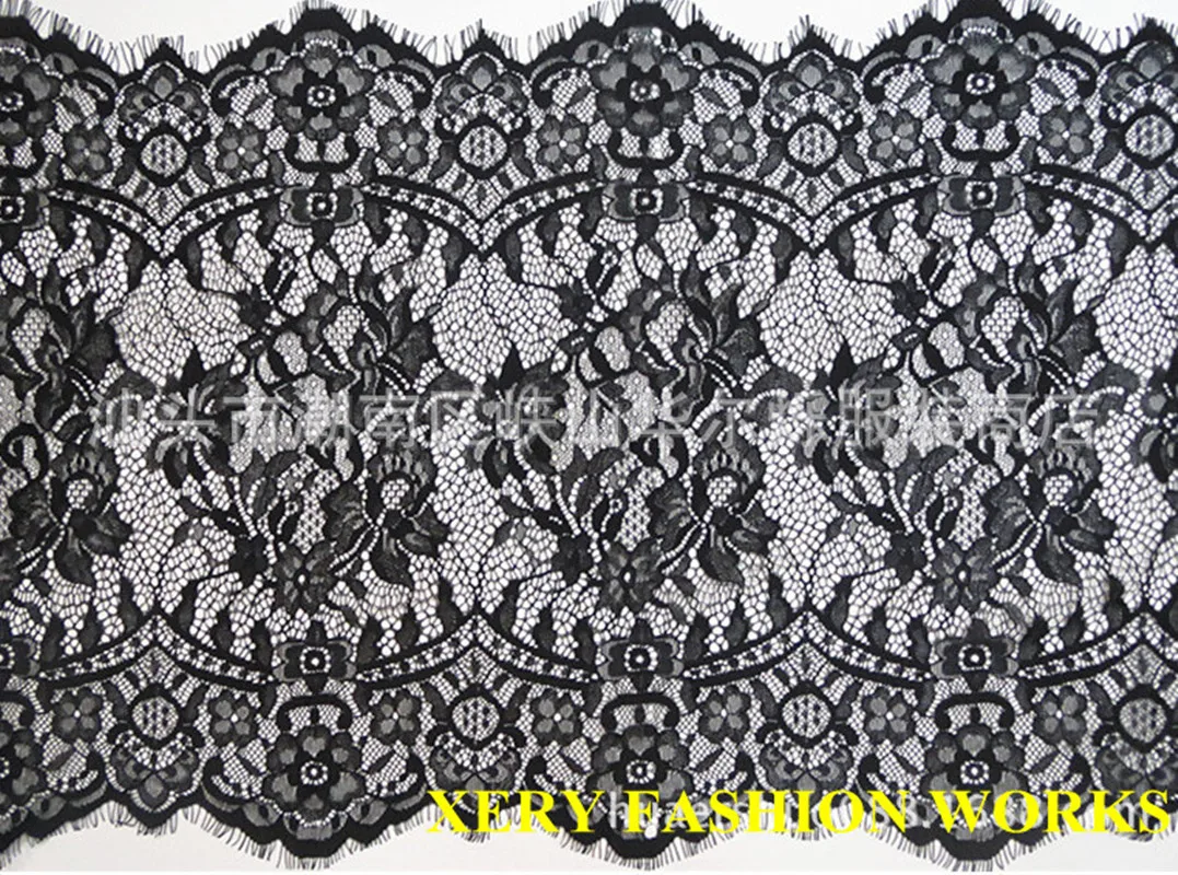 40cm wide 3yard per length jacquard non-elastic lace eyelash, XERY0110C