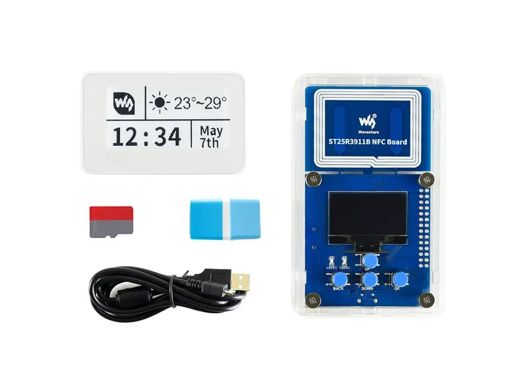 

2.13inch NFC e-Paper Eval Kit,with NFC-Powered E-Paper, NFC Reader, Micro SD Card, and Essential Accessories