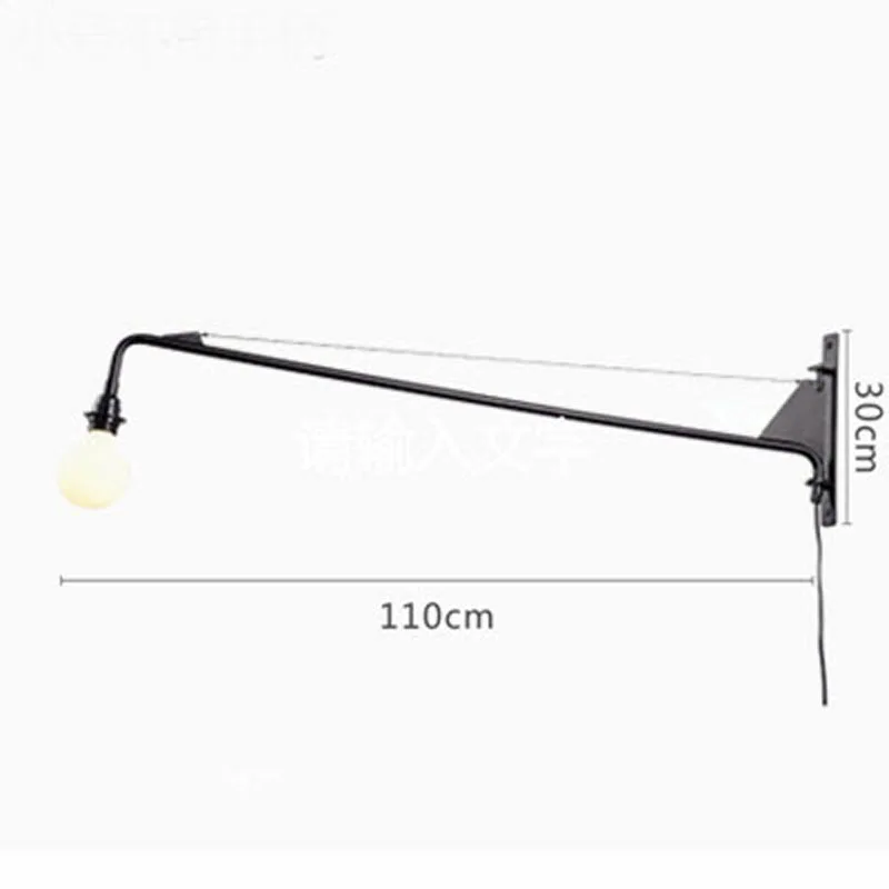 Loft Vintage American Country LED Wall Light Sconce Lamp Metal Bedside Long Arm Swing Lighting