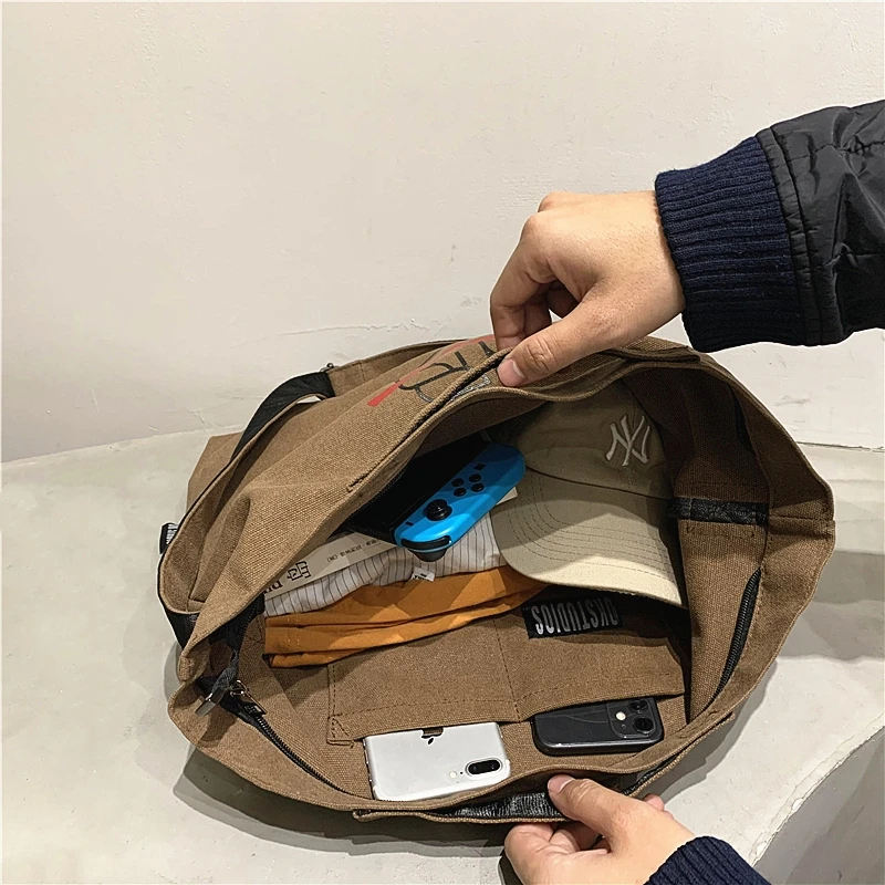 Messenger Canvas Bag Men Tide Brand Shoulder Bags High Capacity Casual Tote Unisex Crossbody Bag High Quality Handbag