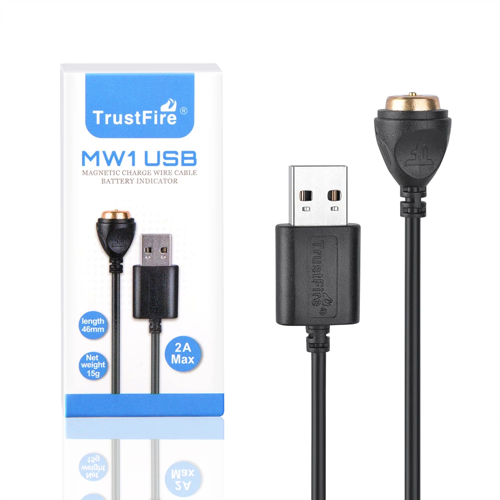 Trustfire MW1 Smart Magnetic Charging Cable for Trustfire MC1 MC12 MC18 MC3 MC5 Flashlight and E18R E30R HM65R