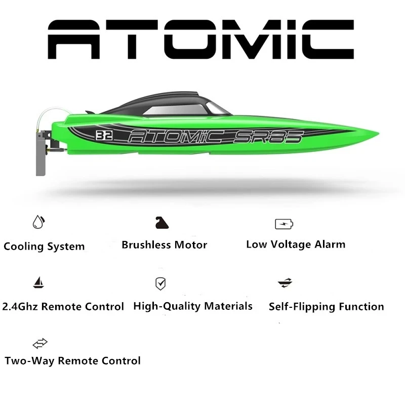 80CM Large RC Speedbaot 80KM/H High Speed Remote Control Racing Boat Speedboat RTR Waterproof  Brushless Motor Water Cooling