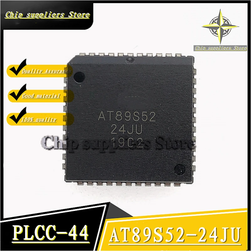 10PCS-20PCS// AT89S52-24JU PLCC-44 PLCC44 8-bit microcontroller chip Nwe Fine materials 100%quality