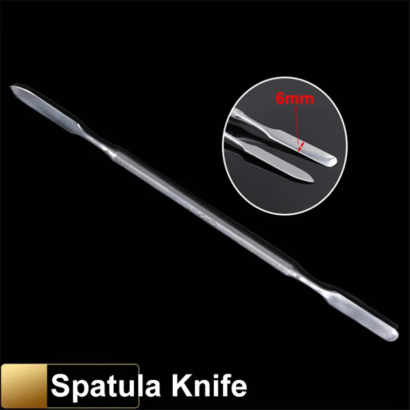 Cuchillo mezclador de espátula Dental de acero inoxidable, instrumento de llenado de resina compuesta de doble extremo, cuchara de cera para