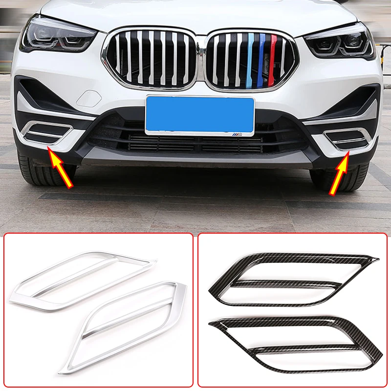 Car Front Fog Lights Lamp,Bumper,Side Decoration Frame Trim,ABS Chrome,For BMW X1 F48 2020-21,Exterior Accessoriy,Modified Parts