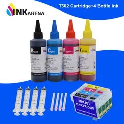 INKARENA T502 502XL T02W1-T02W4 Refillable Ink Cartridge For Epson XP-5100 XP-5105 WF-2860 WF-2865 XP5100 5105 2860 2865 Printer