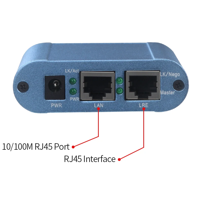 Extensor Ethernet 300-1500 metros, interfaz CAT5 RJ45 Un par de uso