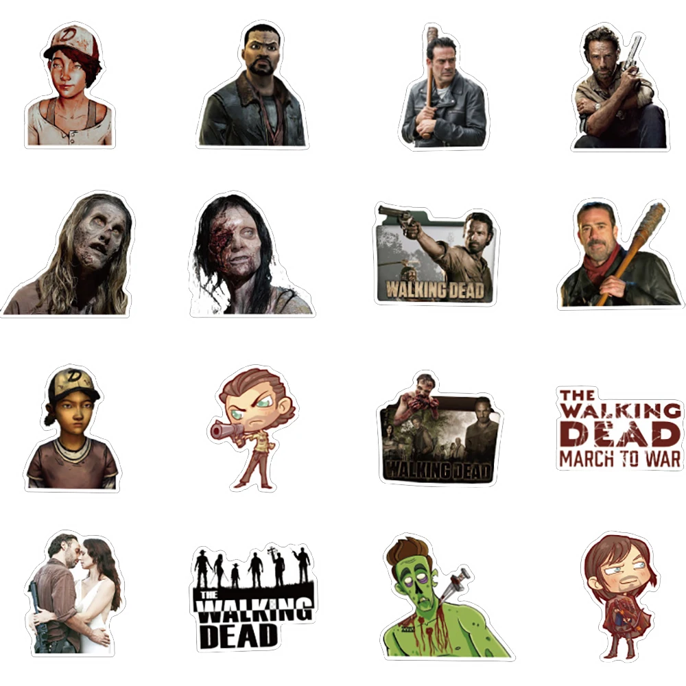 10/30/50PCS TV Show Walking Dead Stickers Snowboard Laptop Luggage Fridge Guitar Graffiti Waterproof Sticker Kid Classic Toy