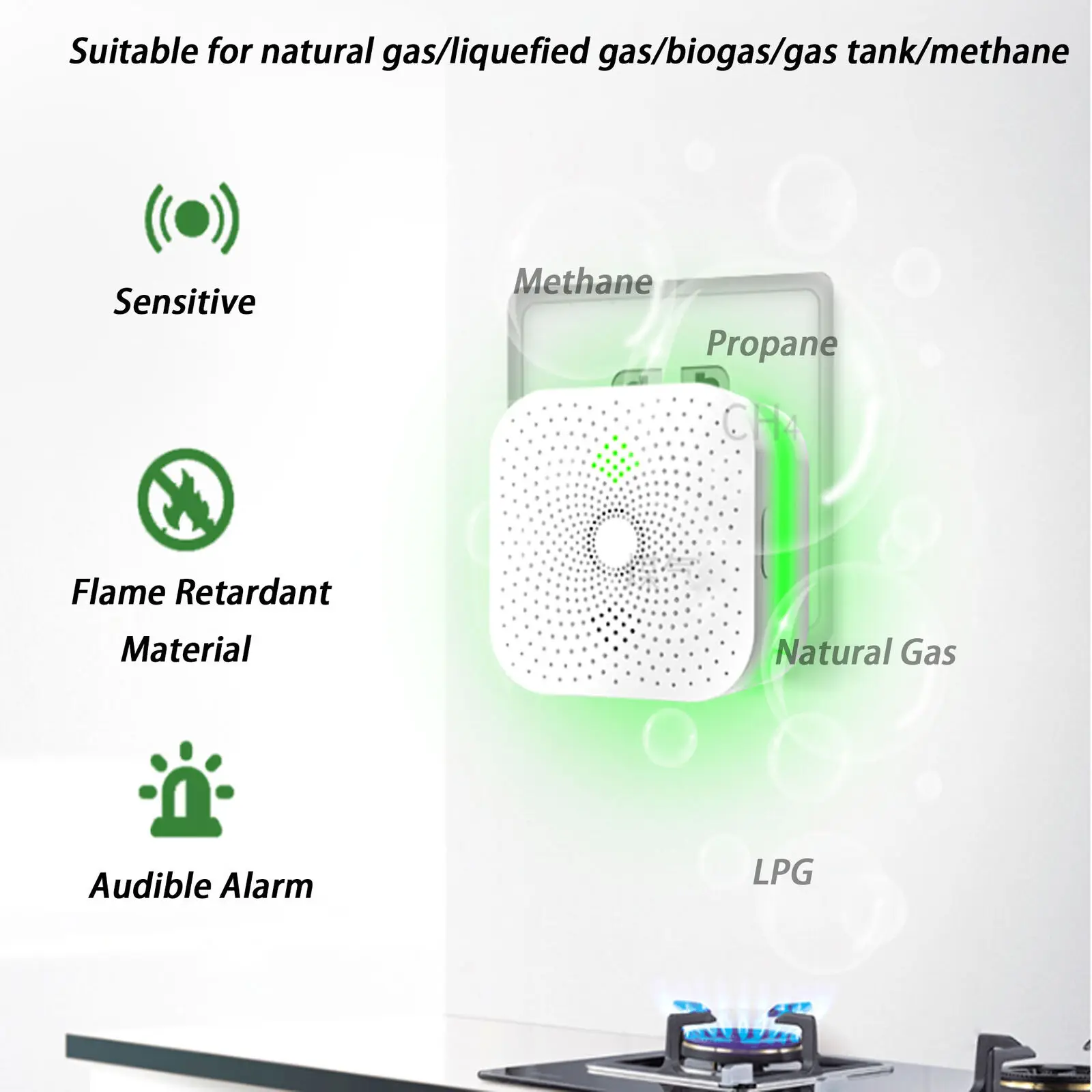 Rilevatore di Gas CH4 sensori allarme Home Hotel ristorante avviso di sicurezza antincendio