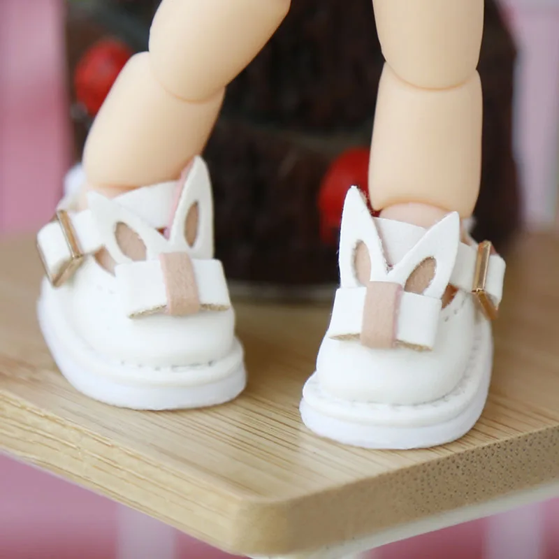 

ob11 doll clothes cute rabbit leather shoes casual shoes for obitsu11 ddf body9 Molly 1/8 1/12BJD doll accessories Toy shoes