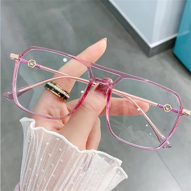 Lentes rosa transparente sale