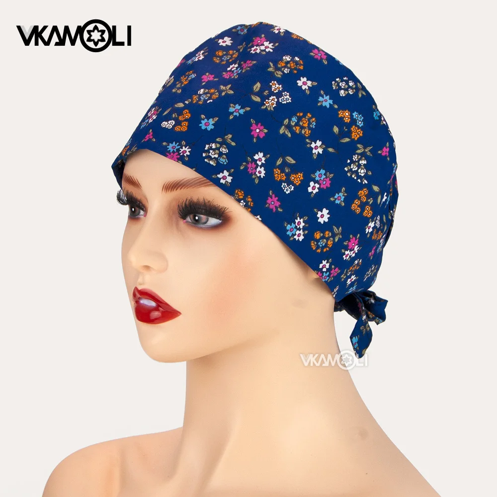 Unisex High quality cotton printed surgical cap dental care scrub cap beauty salon nurse cap spa laboratory work cap nursing hat