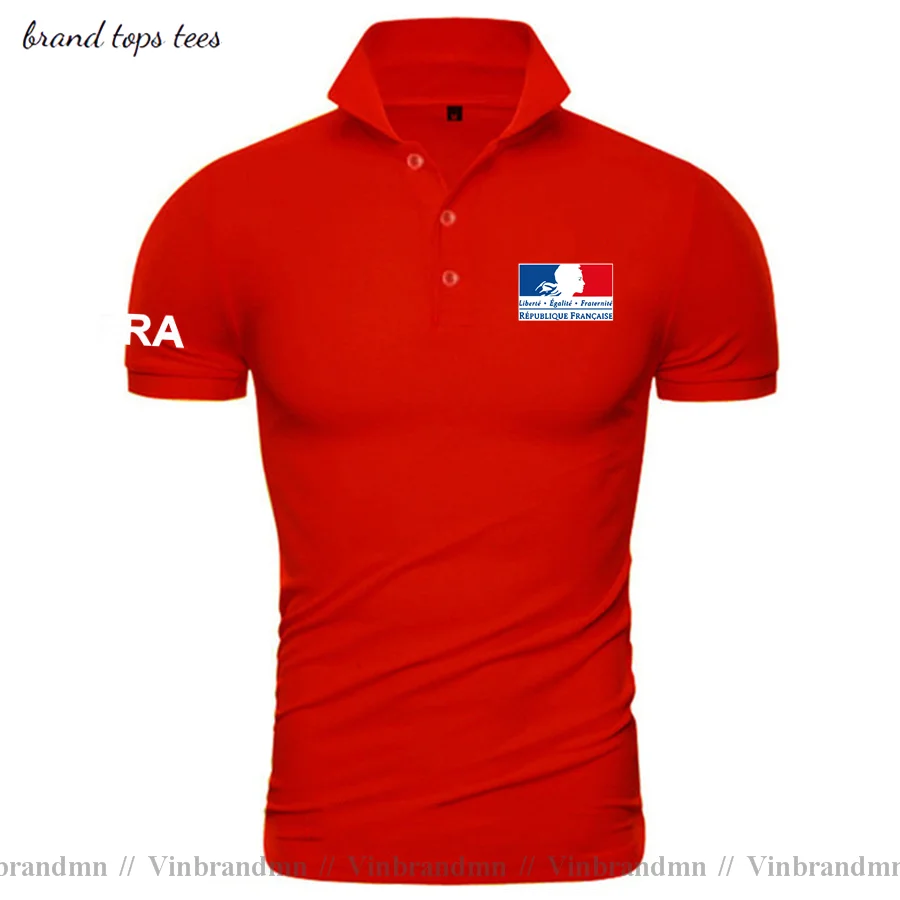 France French Republic FRA FR polo shirts men short sleeve white brands printed for country 2021 cotton nation team casual 20