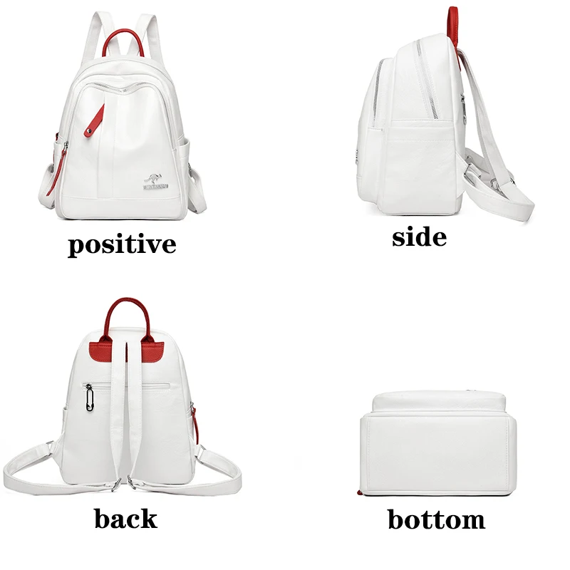 High Quality Solid Color Women\'s Backpack Fashion Mochila Multifunctional Bag Brand Designer Casual Backpacks Travel School Bags