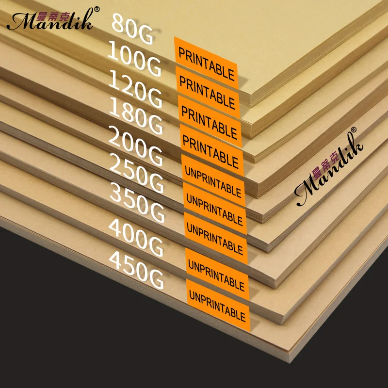 A4 Size 50 Pieces Dark Brown Paperboard Kraft Paper 180gsm