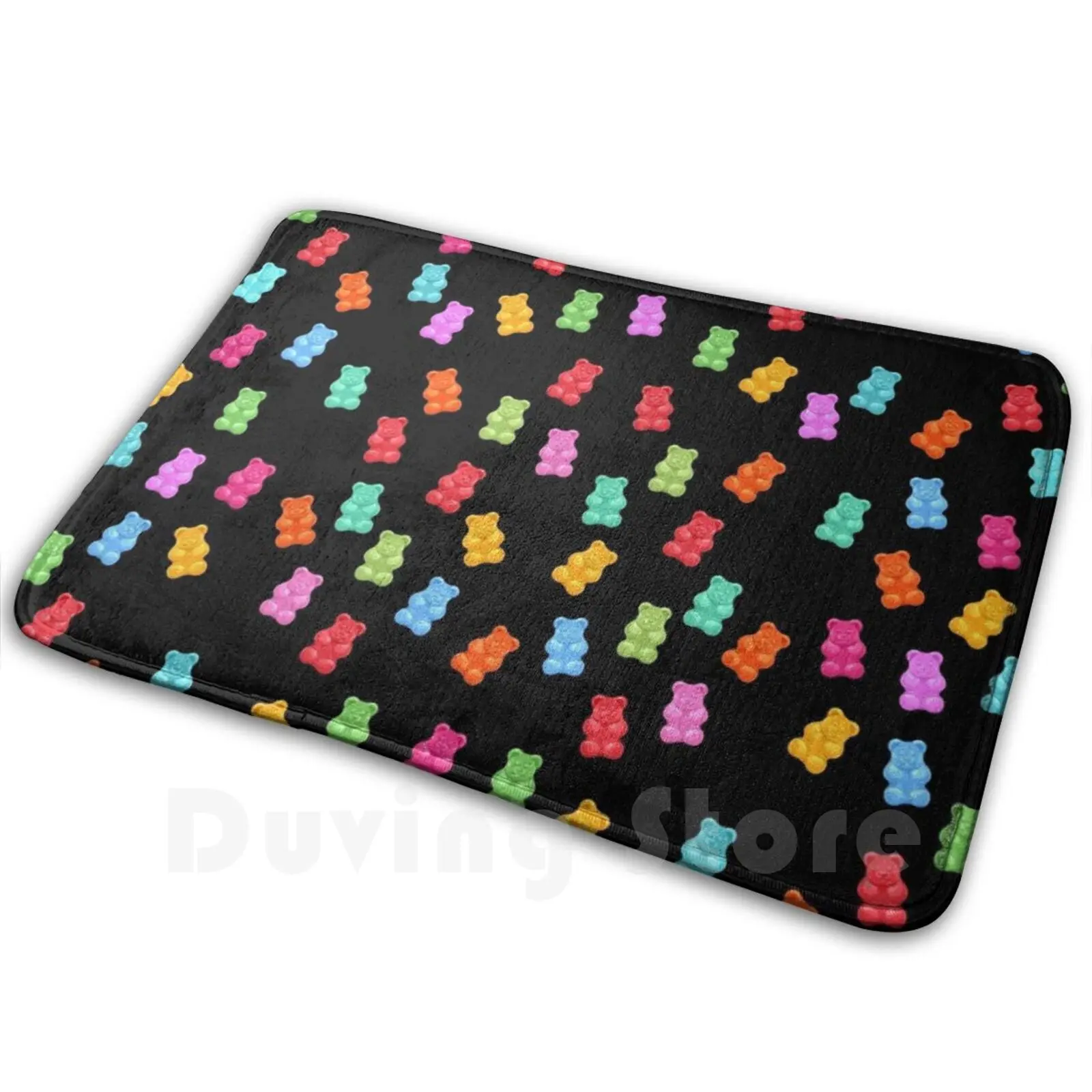 Gummy Bear Pattern Soft Non-Slip Mat Rug Carpet Cushion Gummy Bear Candy Sweets Pattern Bonbon Food Treat Awesome