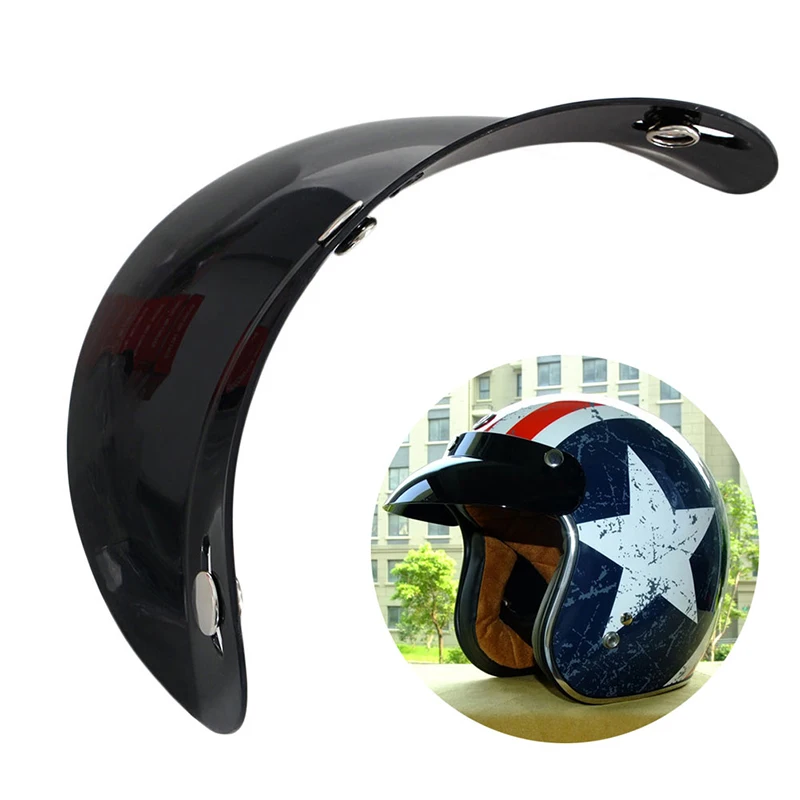 New Universal 3 Snap Visor Face Shield Lens For Motorcycle Helmets Open Face