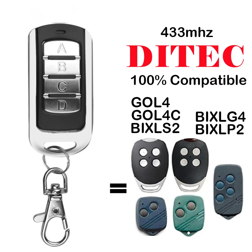 Garage remote for DITEC GOL4 BIXLG4 BIXLP2 BIXLS2 433mhz rolling code DITEC GOL4C fixed code command transmitter remote control