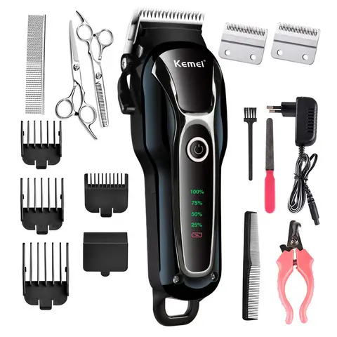 Rechargeable Dog Hair Trimmer 100-240V Kemei