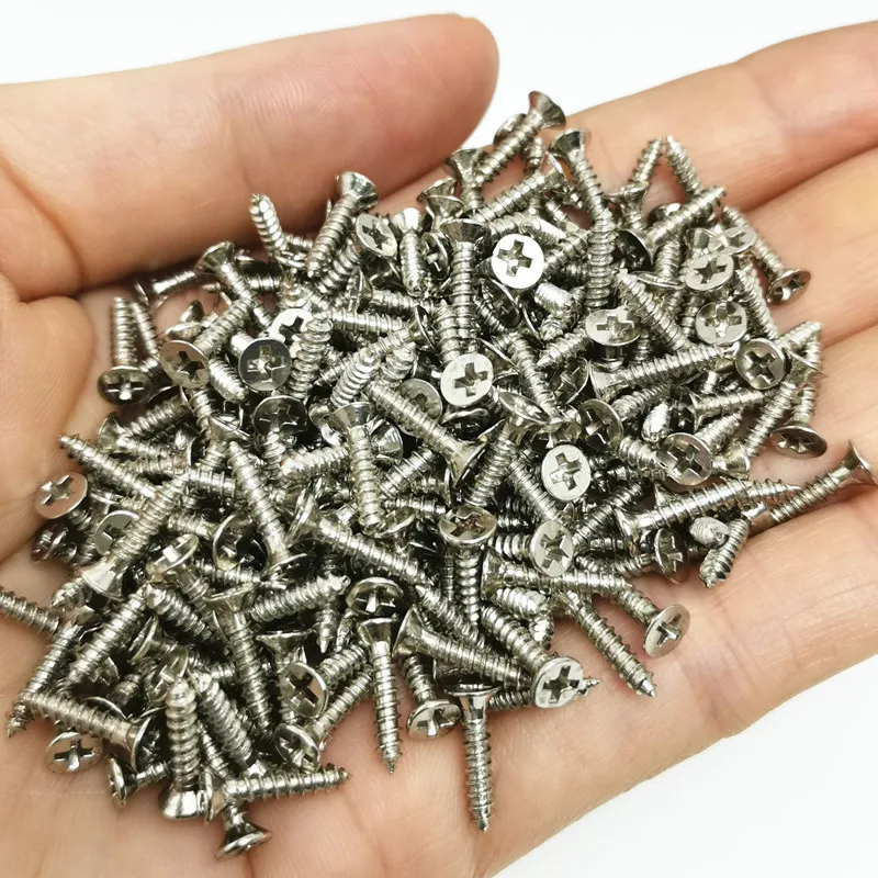 100pcs/pack M2 M2.5 Steel Mini Micro Small Phillips Flat Head Cross Round Pan Head Self-tapping Screws Wood Furniture Screws