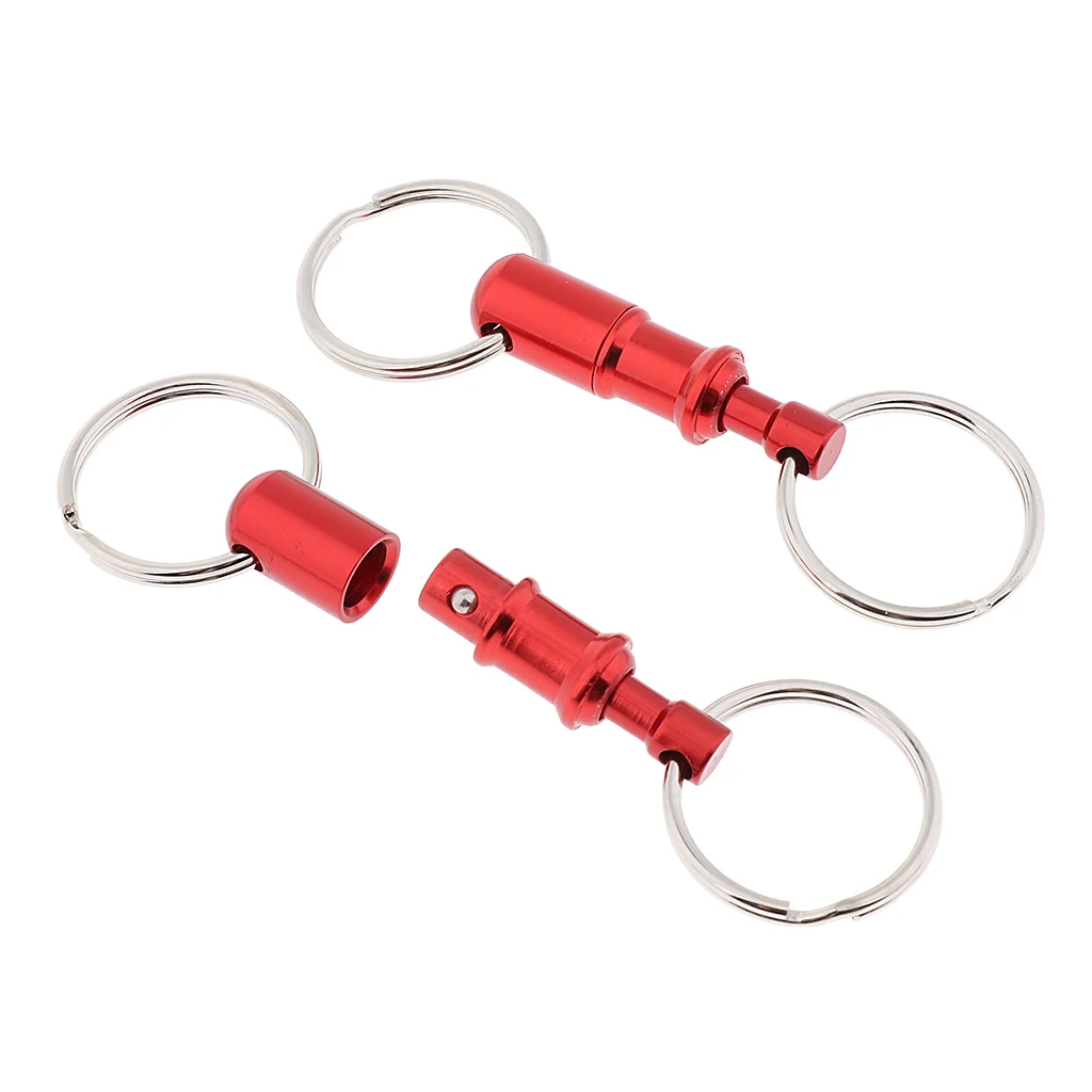 2Pcs/pack Key Chain Key Ring Quick Release Keychain Pull-Apart Removable Keyring with Two Heavy Duty Split Rings Key Accessories