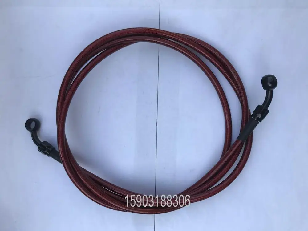 High Pressure AN3 Nylon Brake Line Hose For Motorcycle Racing Cars With Full Black Aluminium Banjo Fittings