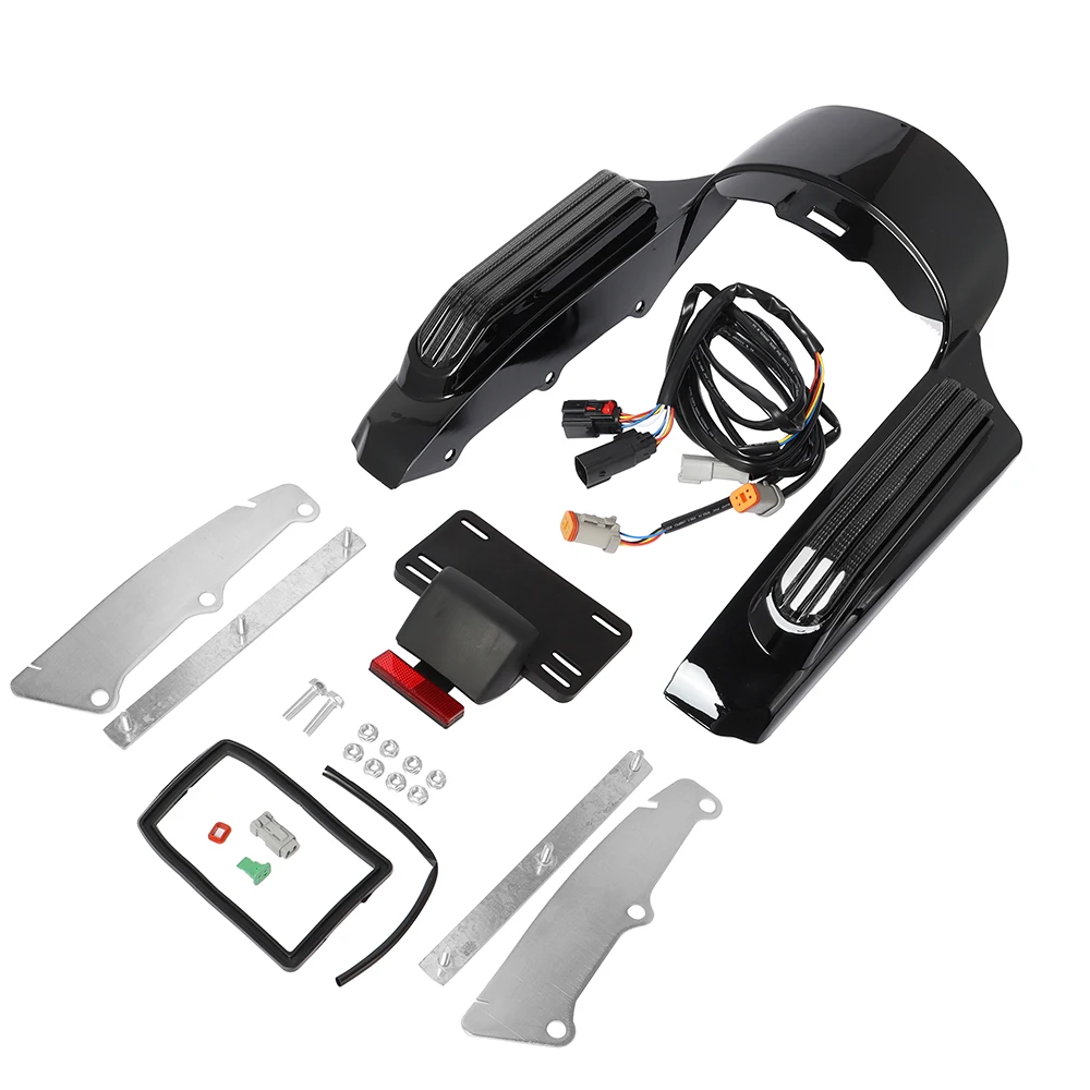 Motorfiets Led Licht Achterspatbord Extension Fascia Set Voor Harley Touring Electra Street Glide Road King Flhr Fltrx 2014-2022