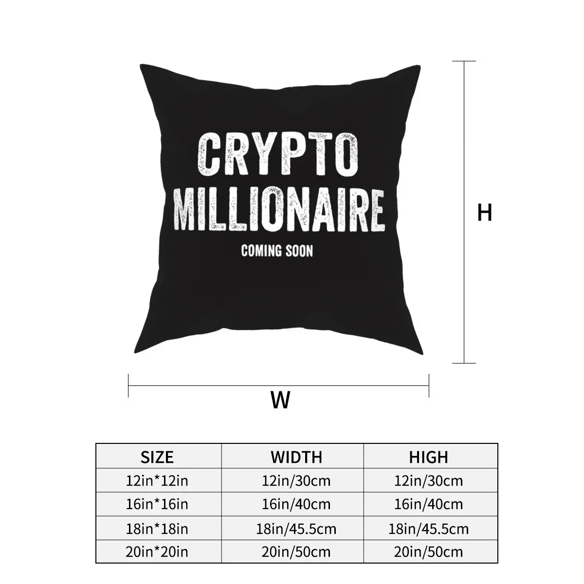 Crypto Millionaire Throw Pillow Cover Decorative Pillow Bitcoin Cryptocurrency Ethereum Btc Blockchain Pillowcover Home Decor