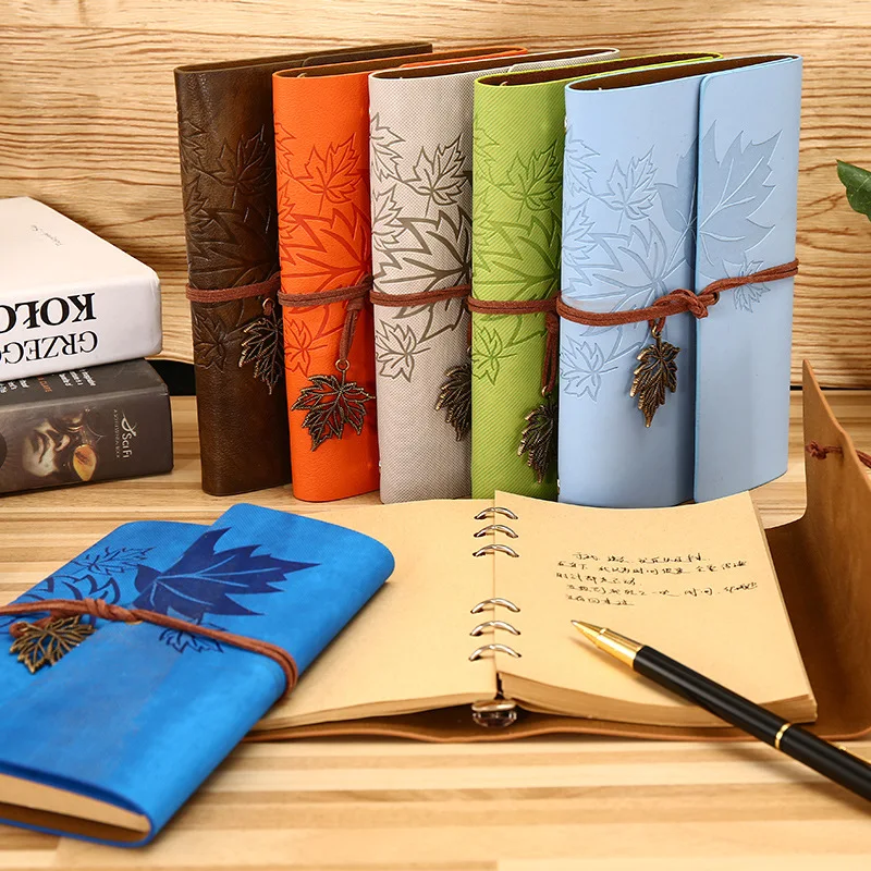 Travelers Vintage Notebook PU Leather Blank Kraft Diary Note Book Journal Sketchbook Stationery School Office Supplies A7 A6 A5