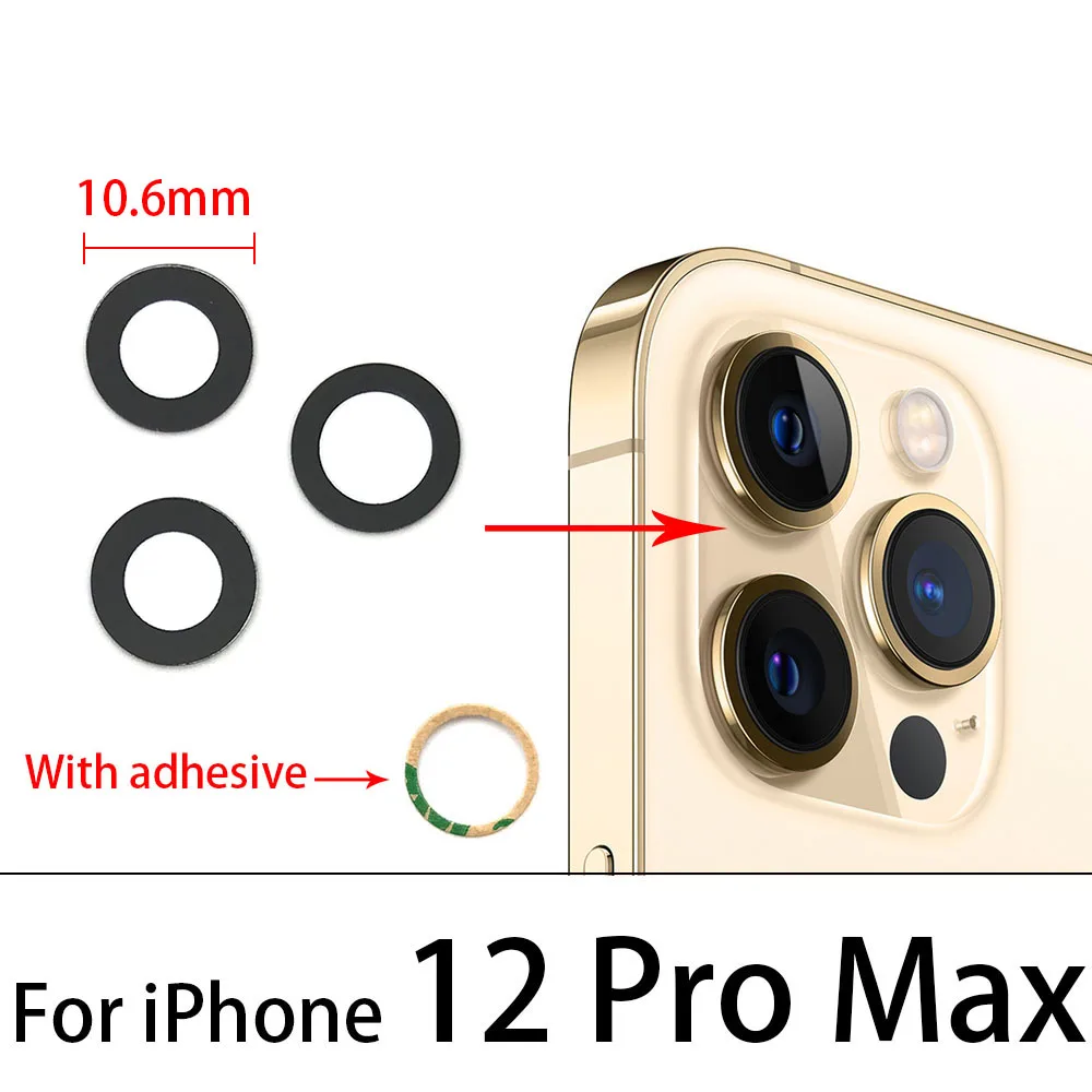 Tylny szklany obiektyw aparatu z taśmą zamienną do Iphone 11 12 Pro Max Mini X XR XS 8 7 6 6S Plus