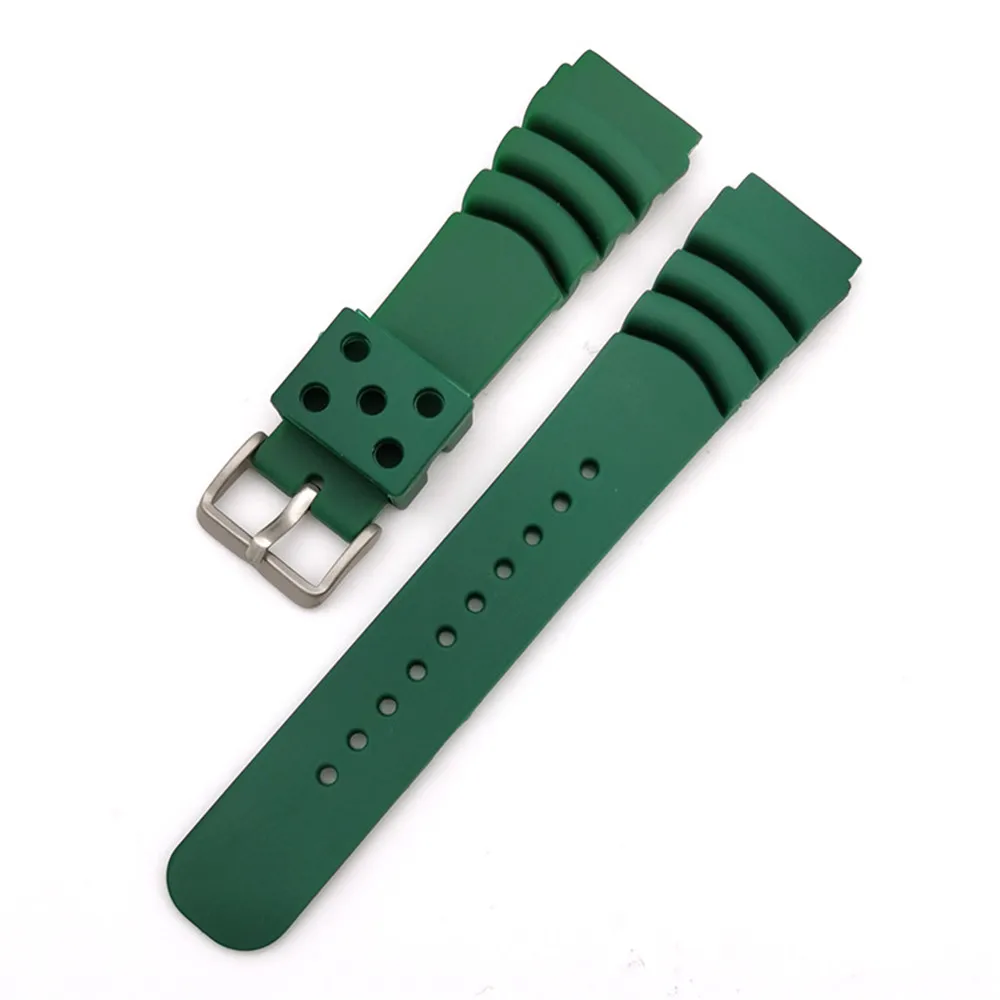 20mm 22mm 24mm Diver Watch Strap Men Sport Waterproof Thicken Silicone Wrist Band Bracelet Accessories Belt for Seiko Watchband