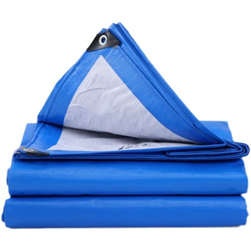 Blue White PE Tarpaulin Cover Garden Flower Furniture Waterproof Cloth Tent Pet House Shielding Motorcycle Tarpaulin For The Car