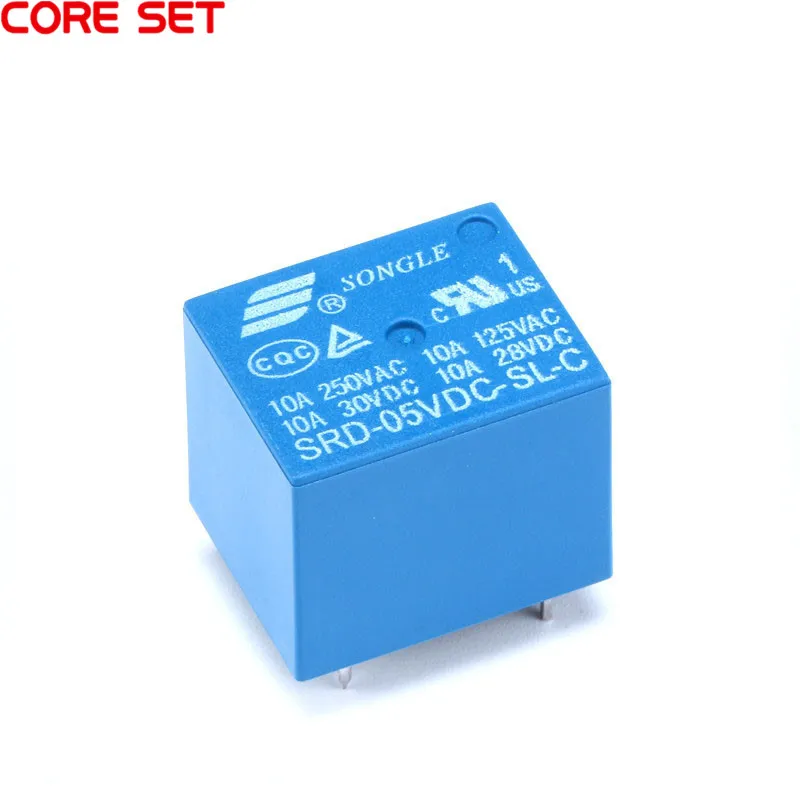 5pcs 5 Pins SRD-05VDC-SL-C SRD-12VDC-SL-A SRD-24VDC-SL-C  5V 12V 24V 10A 250VAC Power Relay PCB 4Pin 5Pin Type T73-5V 10A 125VAC
