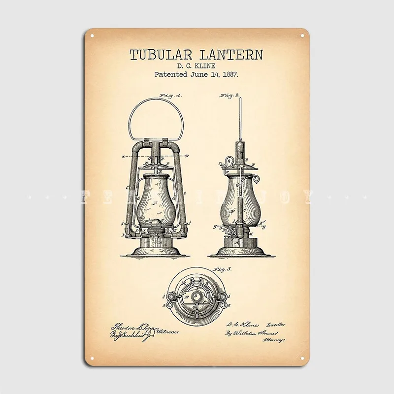 Tubular Lantern Vintage Patent Poster Metal Plaque Customize Wall Club Party Wall Decor Tin Sign Posters