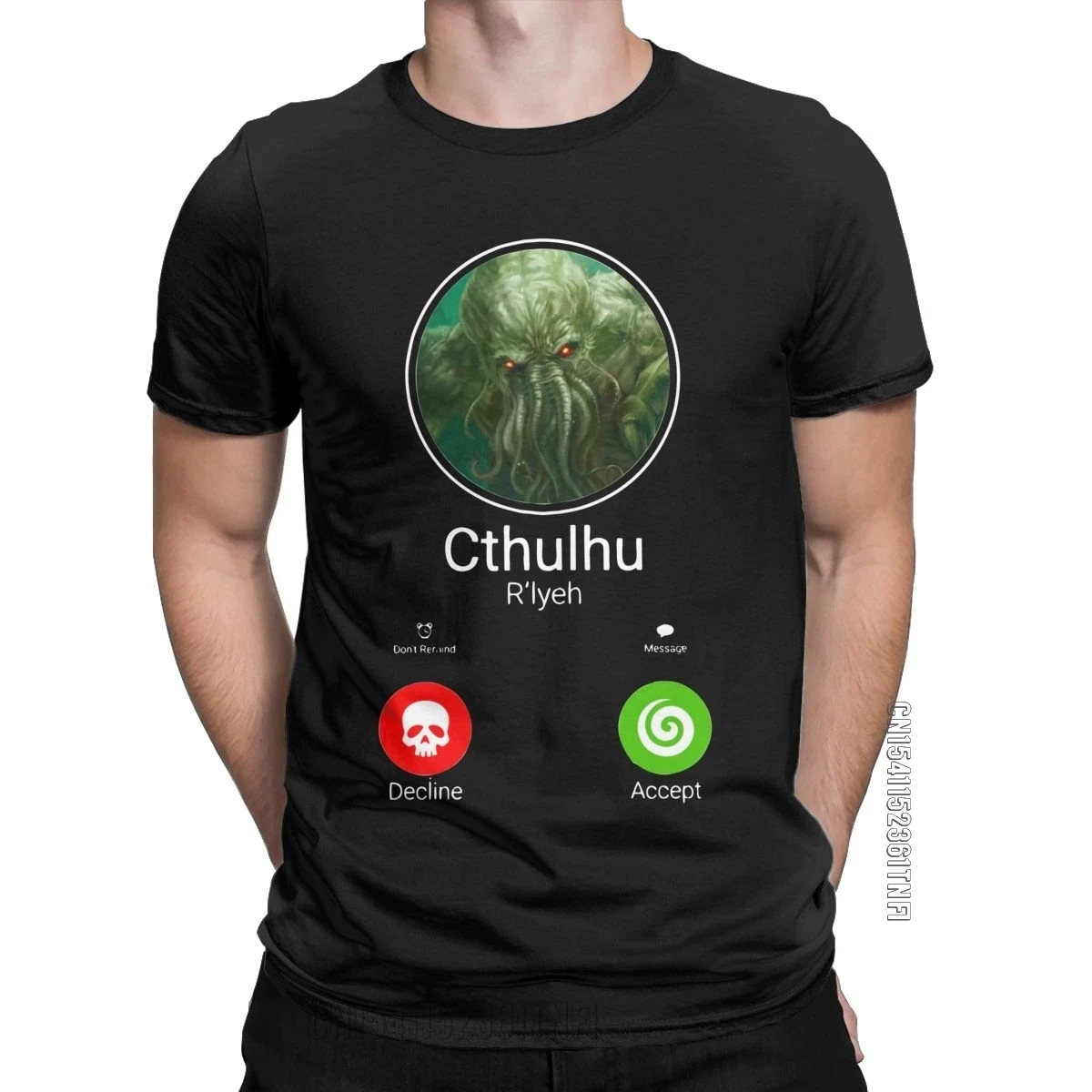 Men\'s Call Of Cthulhu Lovecraft T Shirt Pure Cotton Clothing Leisure Classic Short Sleeve Crewneck Tees Plus Size T-Shirt