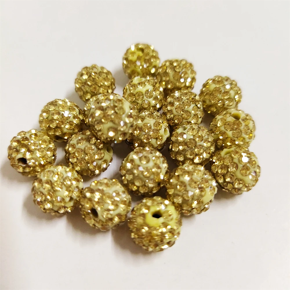 Aaaa + Kwaliteit 6Mm Alle Grootte Kleur Polymeer Klei Met Glitter Strass Glas Bal Kralen Diy Armband Ketting Accessoires