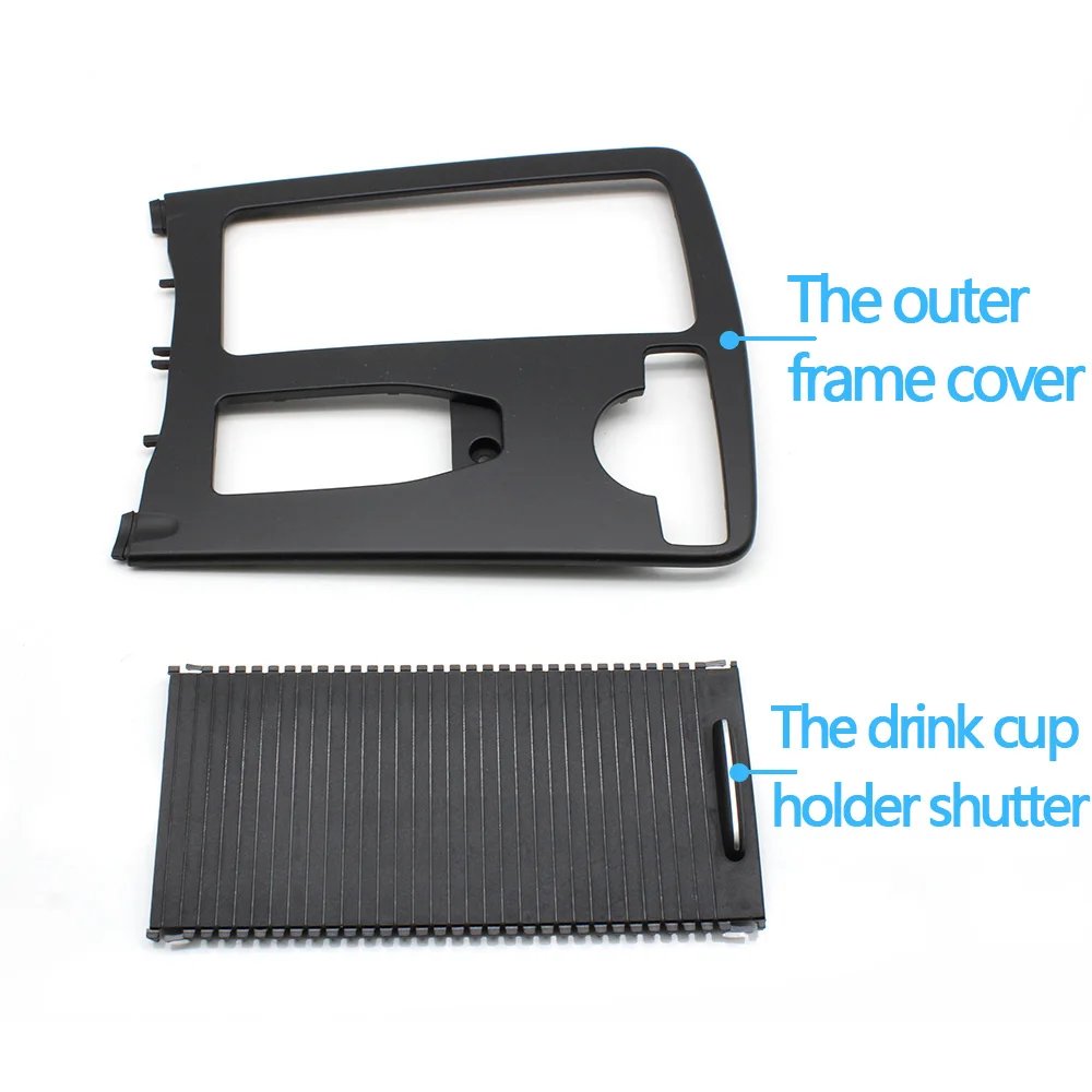 RHD Car Central Armrest Drink Cup Holder Shutter Outer Frame Cover For Mercedes Benz W204 C C180 C200 C220 E W207 W212 E260 E300