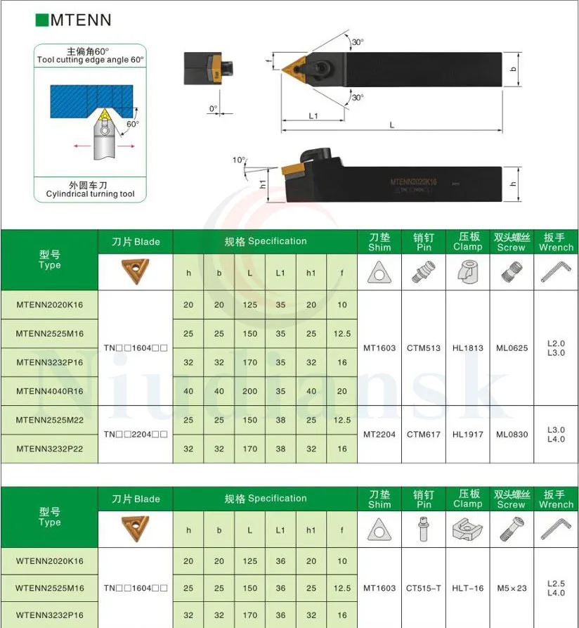 Porte-outil de tour, angle d'entrée de 60 °, outils de rotation externes, barre d'alésage, outil de tour CNC 1 pièce