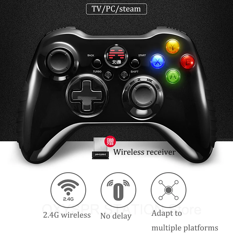 Original BETOP Asura 2 Gamepad USB 2.4G Wireless Gamepad จอยสติ๊ก Enhanced การสั่นสะเทือนสำหรับไอน้ำสำหรับ PS3 PC สำหรับ Tesla