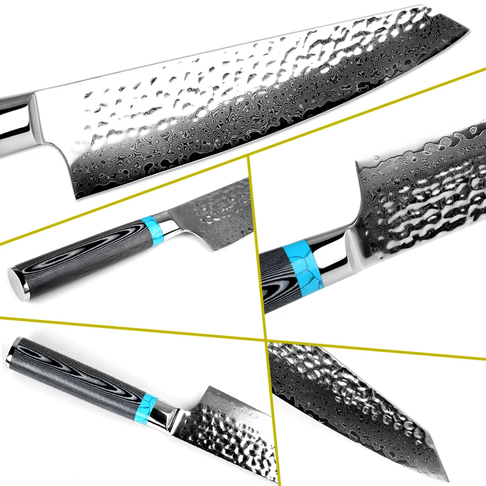 XITUO Highquality Damascus Knife 8 inch VG10 Blade Damascus Steel Knife 67 Layers Japanese Chef Santoku Cleaver Meat knife Gift