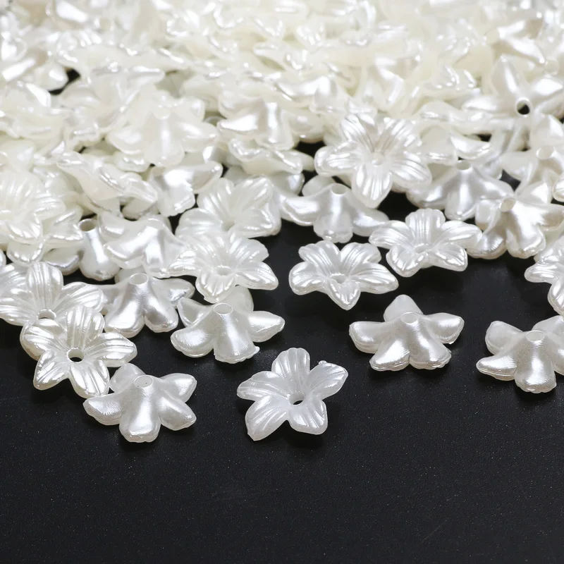 200pcs/Lot 11mm Flower Loose Spacer Beads Creamy For DIY Hair Clip Jewelry Making Accessories Imitation Pearl Bracelet Supplier