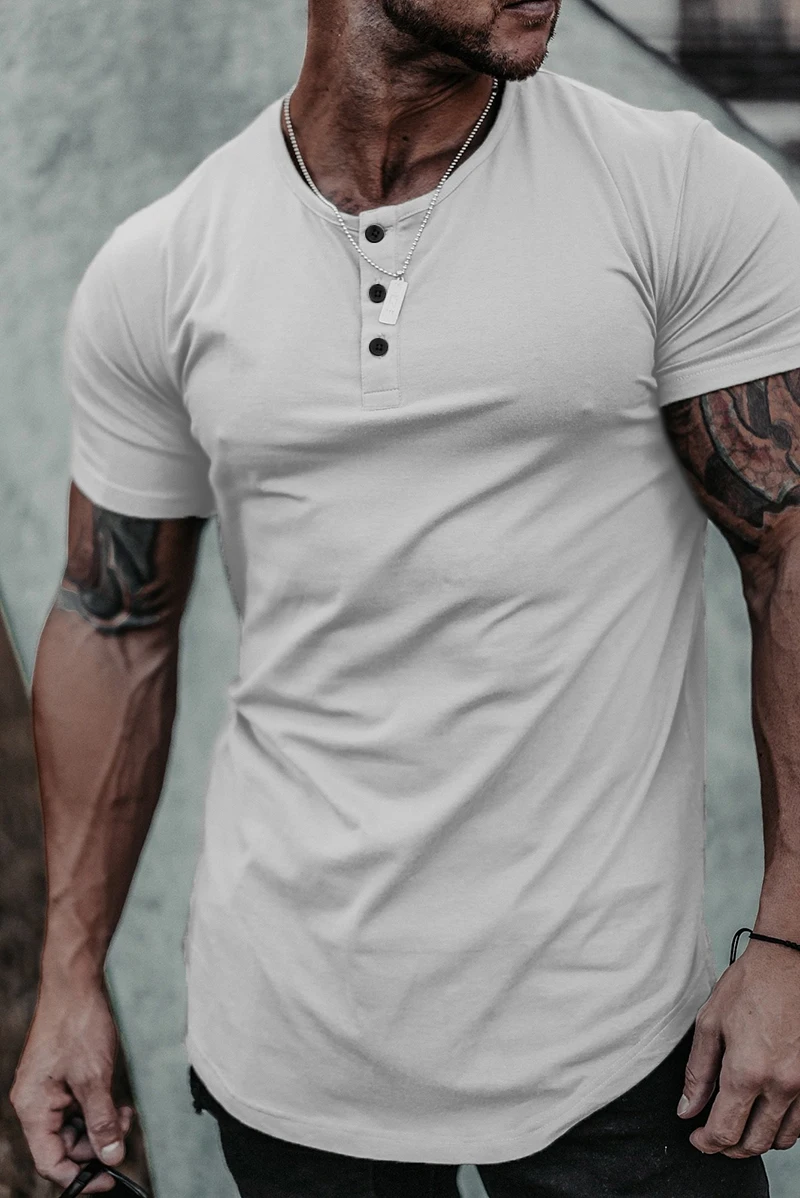 New Men T-shirt Cotton Short Sleeve Undershirt Male Solid Mens Tee Tops Summer Brand Clothing Bodybuilding Fitness T Shirt Homme