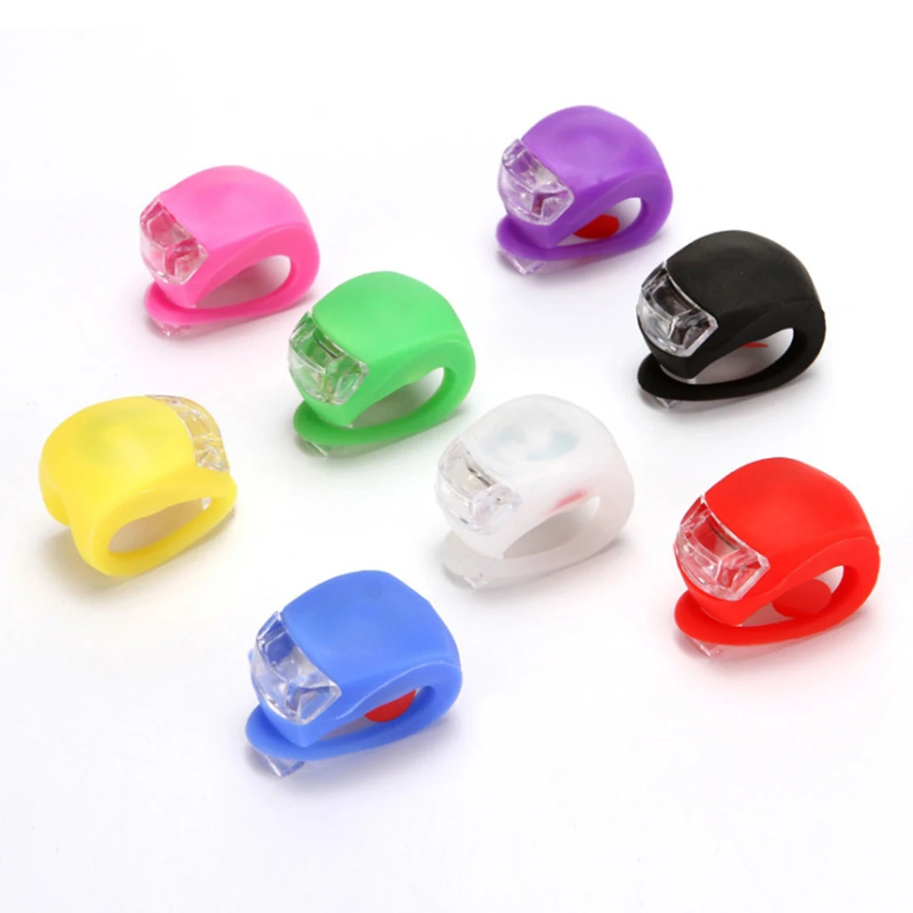 Silicone Water Resistant Frog LED Bicycle Bike Head Front Rear Mountain Bike Headlights Tail Warning Lights - Choose of Colors