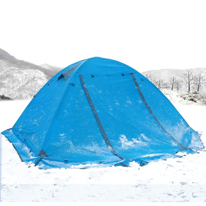 Flytop-Outdoor Camping Tent with Snow Skirt, Double Layer, Aluminum Rod, Topwind 2 Plus, 4 Seasons, Good Quality