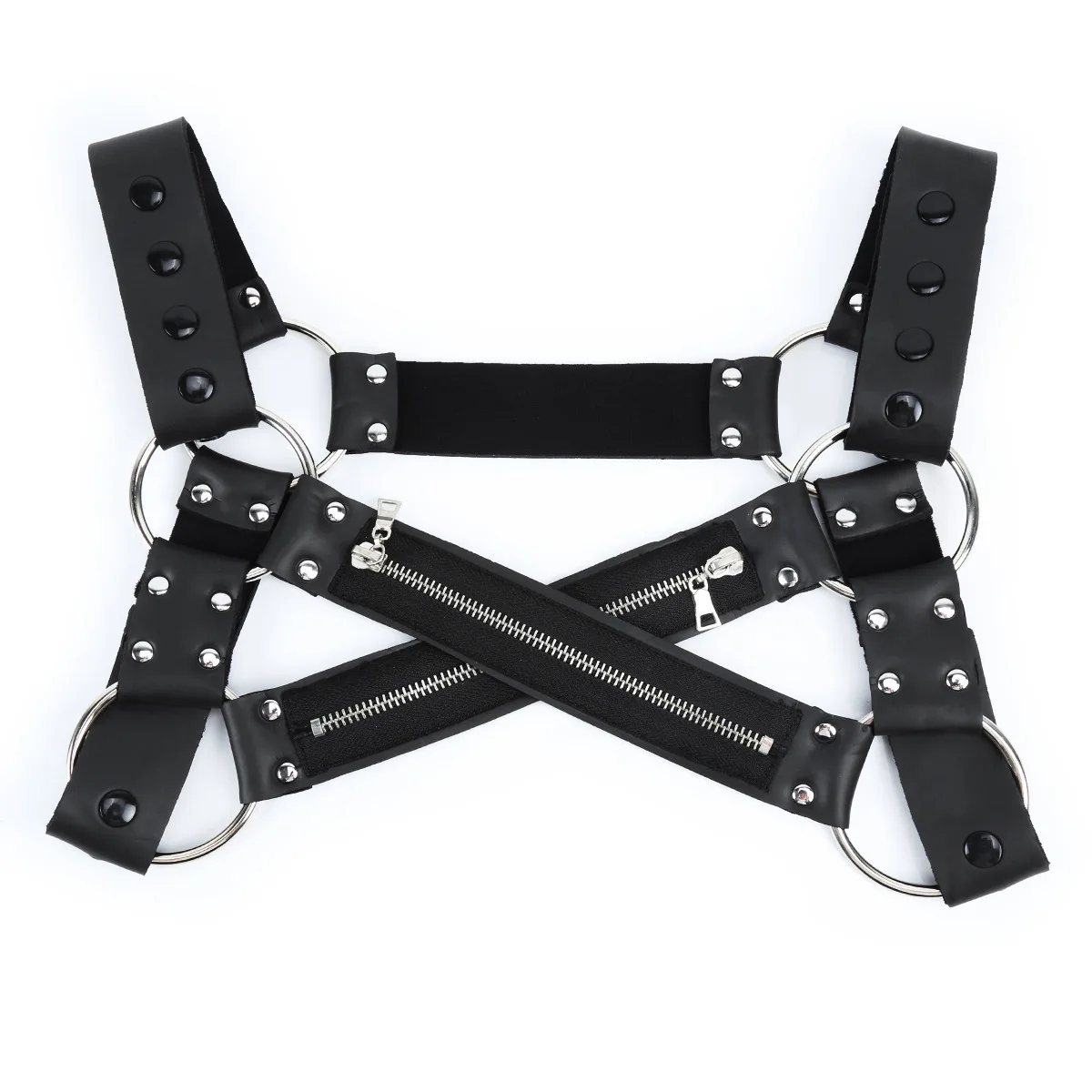 BDSM PU Leather regulowane Body do Bondage bielizna w klatce piersiowej fetysz mężczyźni uprząż uprząż pas erotyczne Gay Clubwear